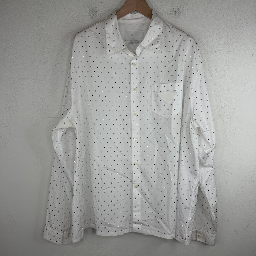 Prada Crystal Button Up LS Shirt