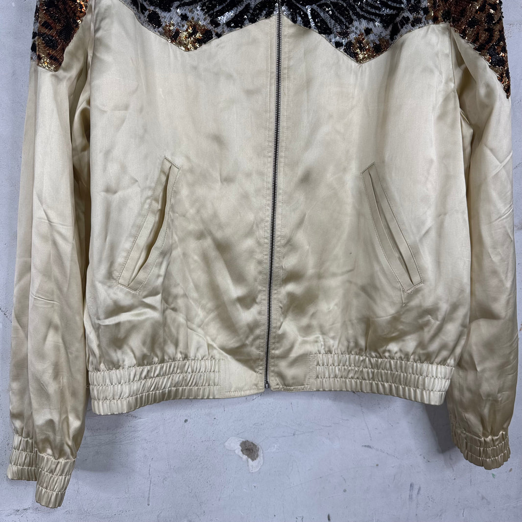 Saint Laurent Animal Sequined SatinBomber