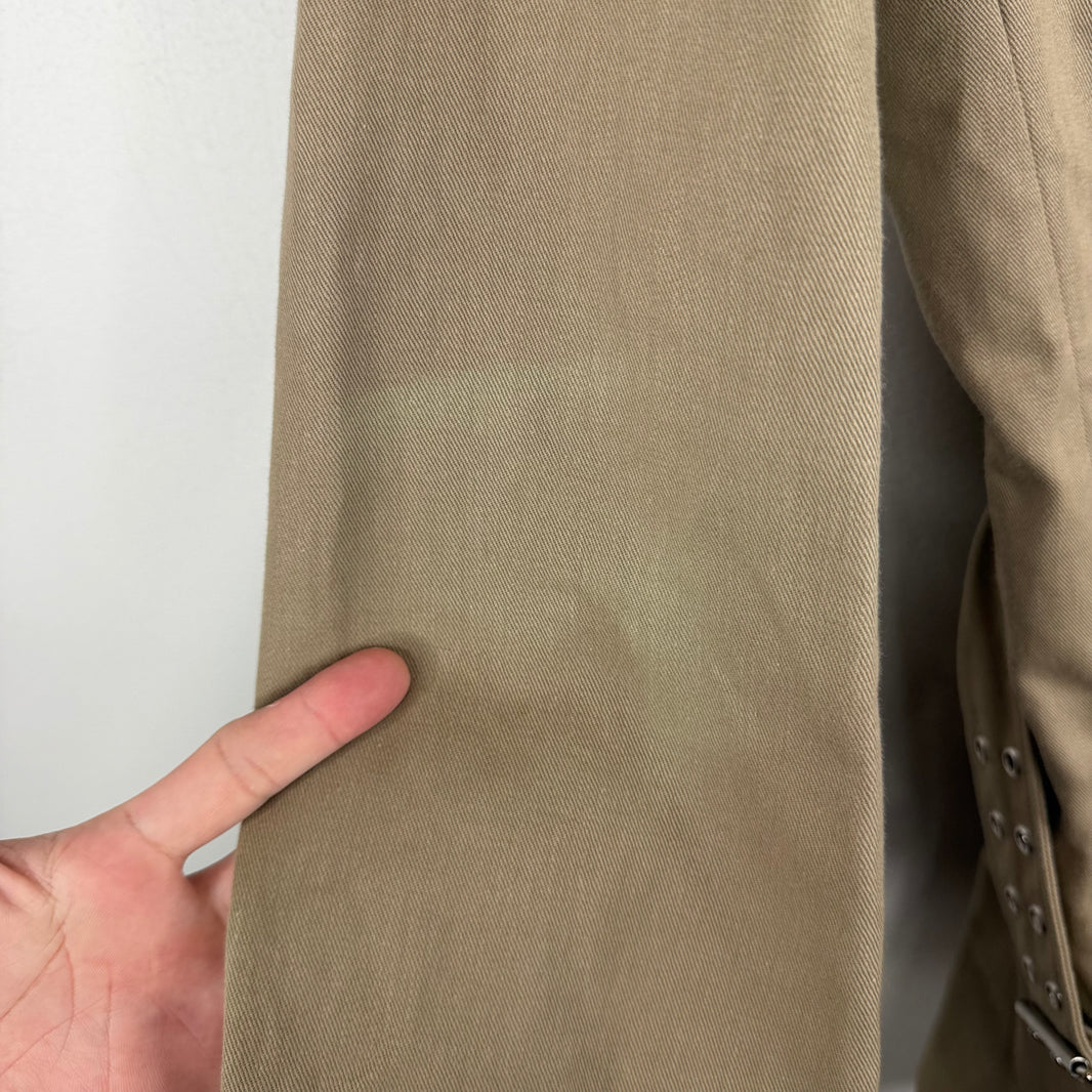 Balmain Belted Epaulet Beige Coat