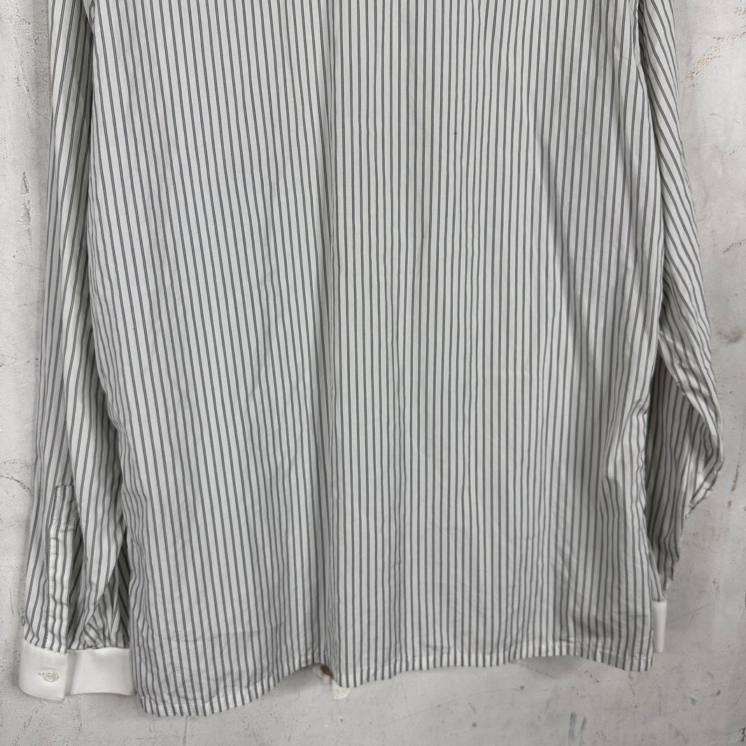 Dior Striped Bee Logo LS Button Up