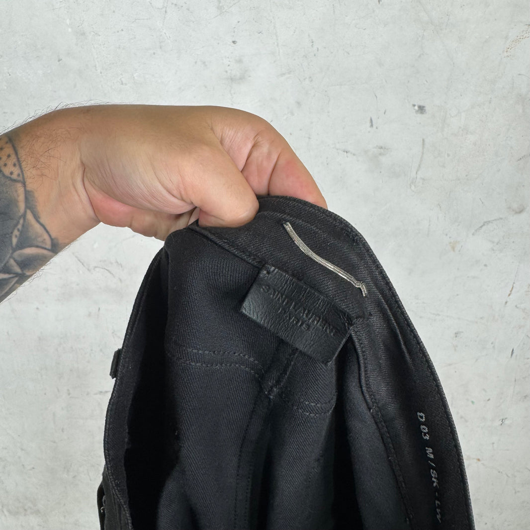 Saint Laurent Black Waxed D03 Jeans