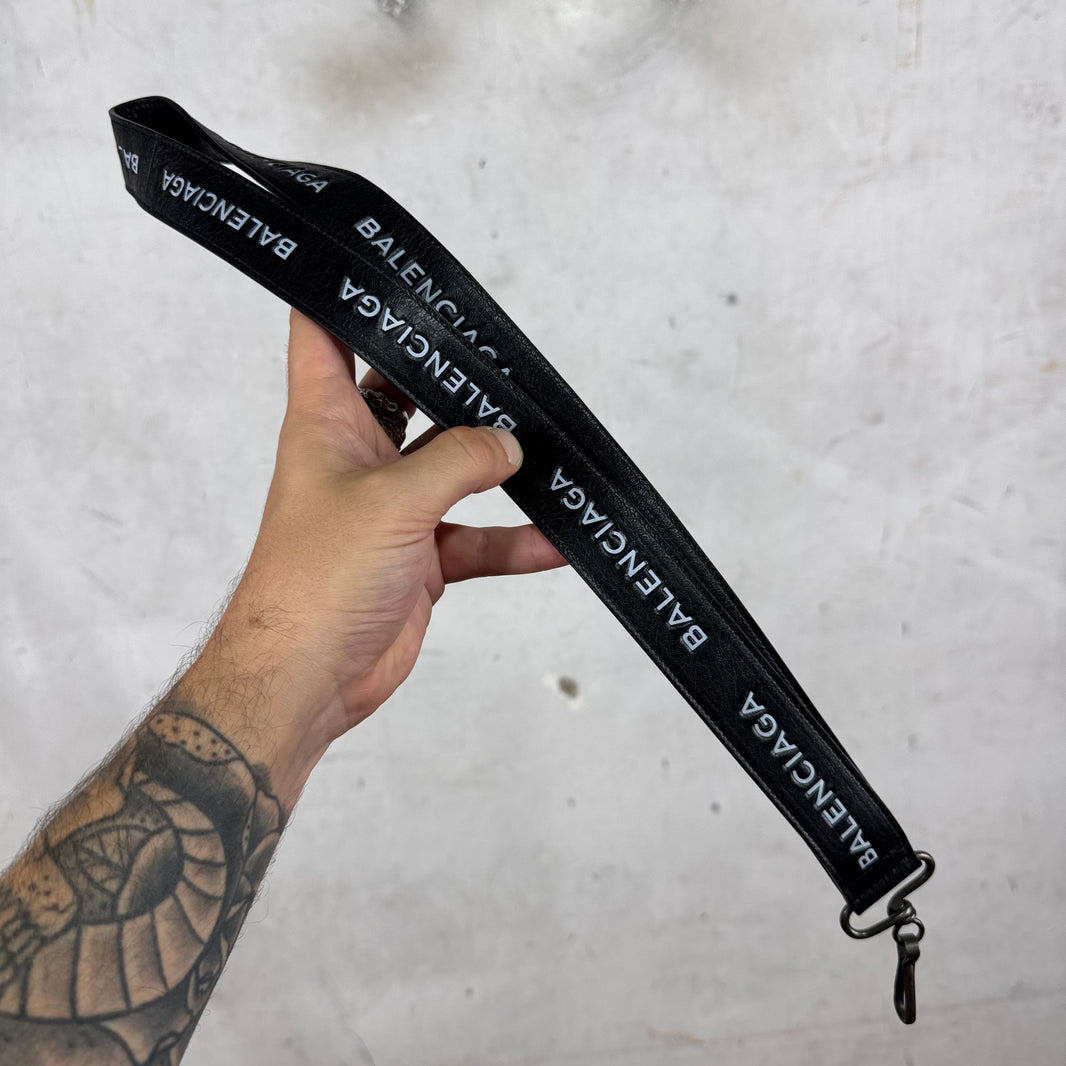 Balenciaga Leather Logo Lanyard