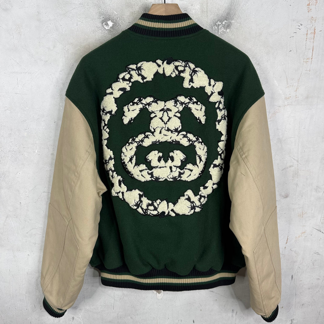 Denim Tears x Stussy Green Varsity Jacket
