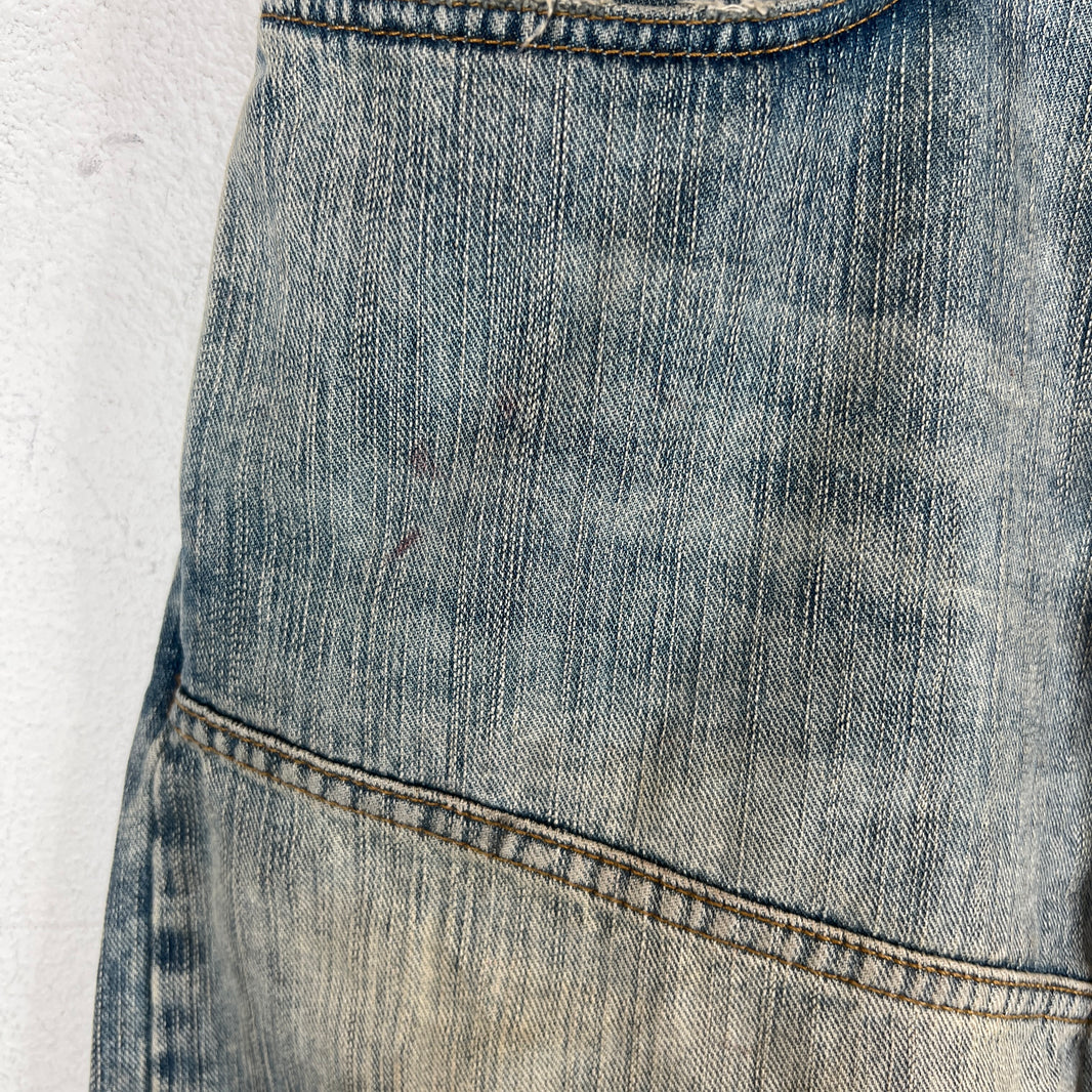 Balenciaga Paneled Drawstring Baggy Denim Jeans