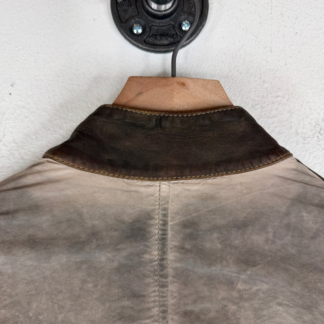 Dolce Gabanna Leather Trim Nylon Racing Jacket