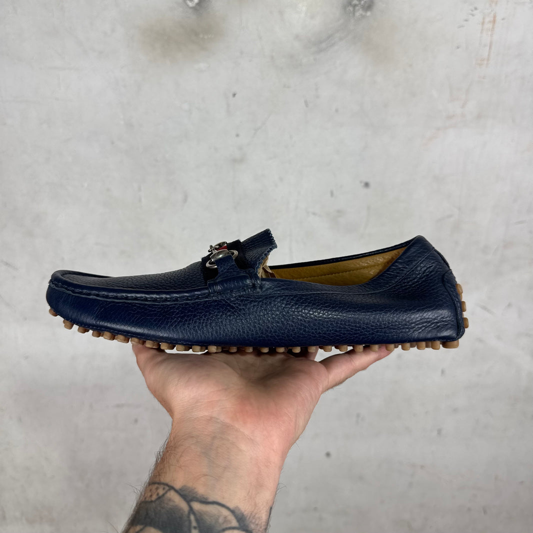 Gucci Navy Driver Flats