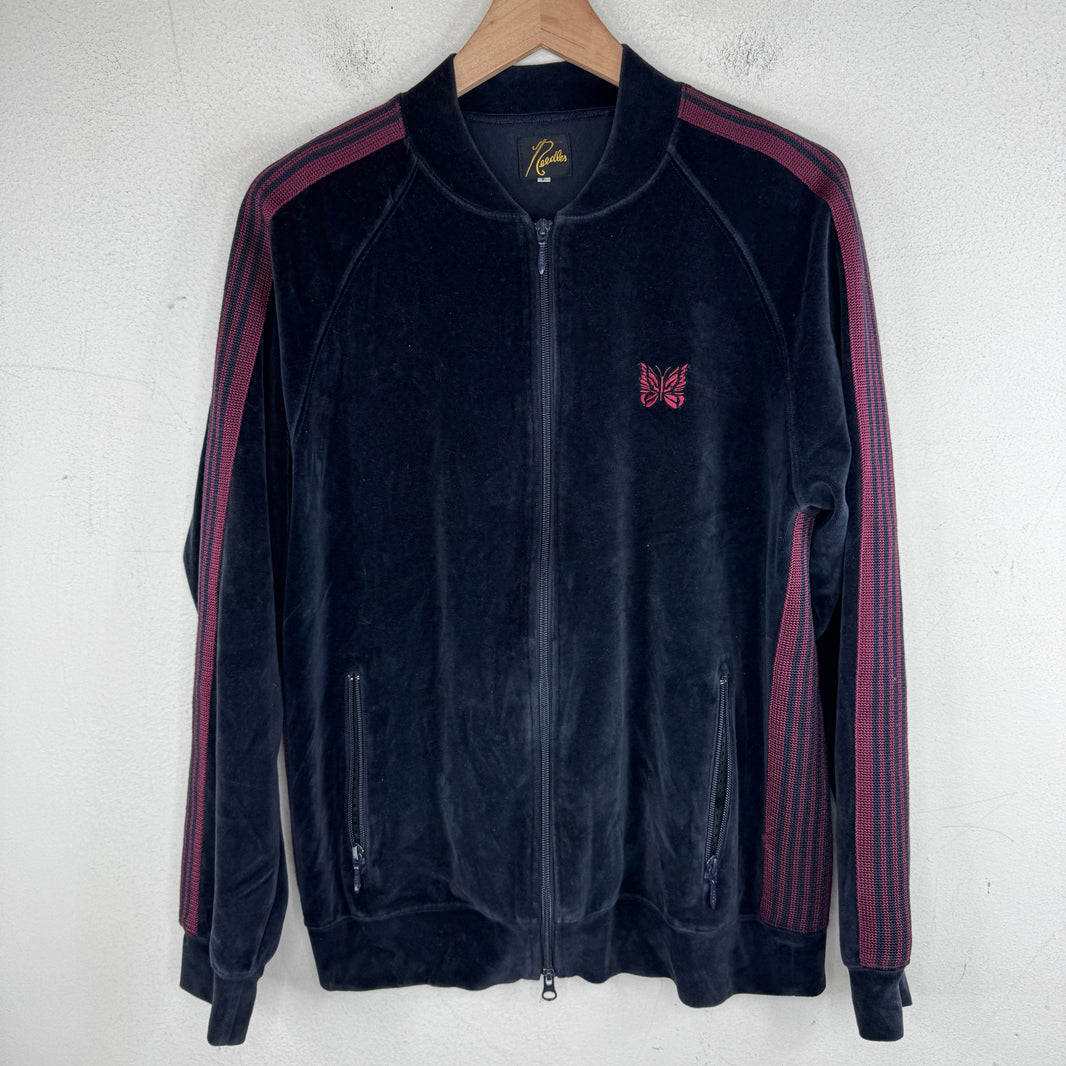 Needles Velour Navy/Red Track Jacket