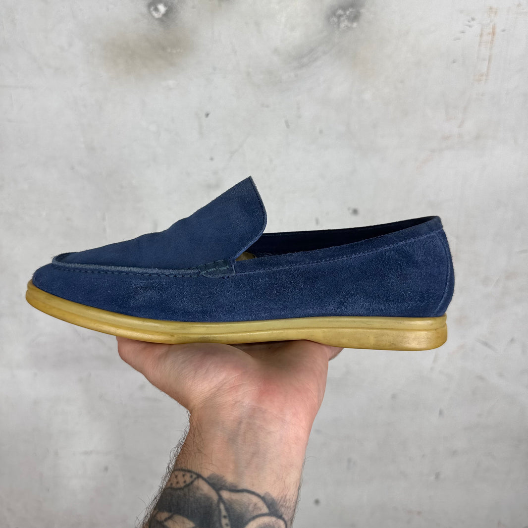 Loro Piana Navy Summer Walk Loafers