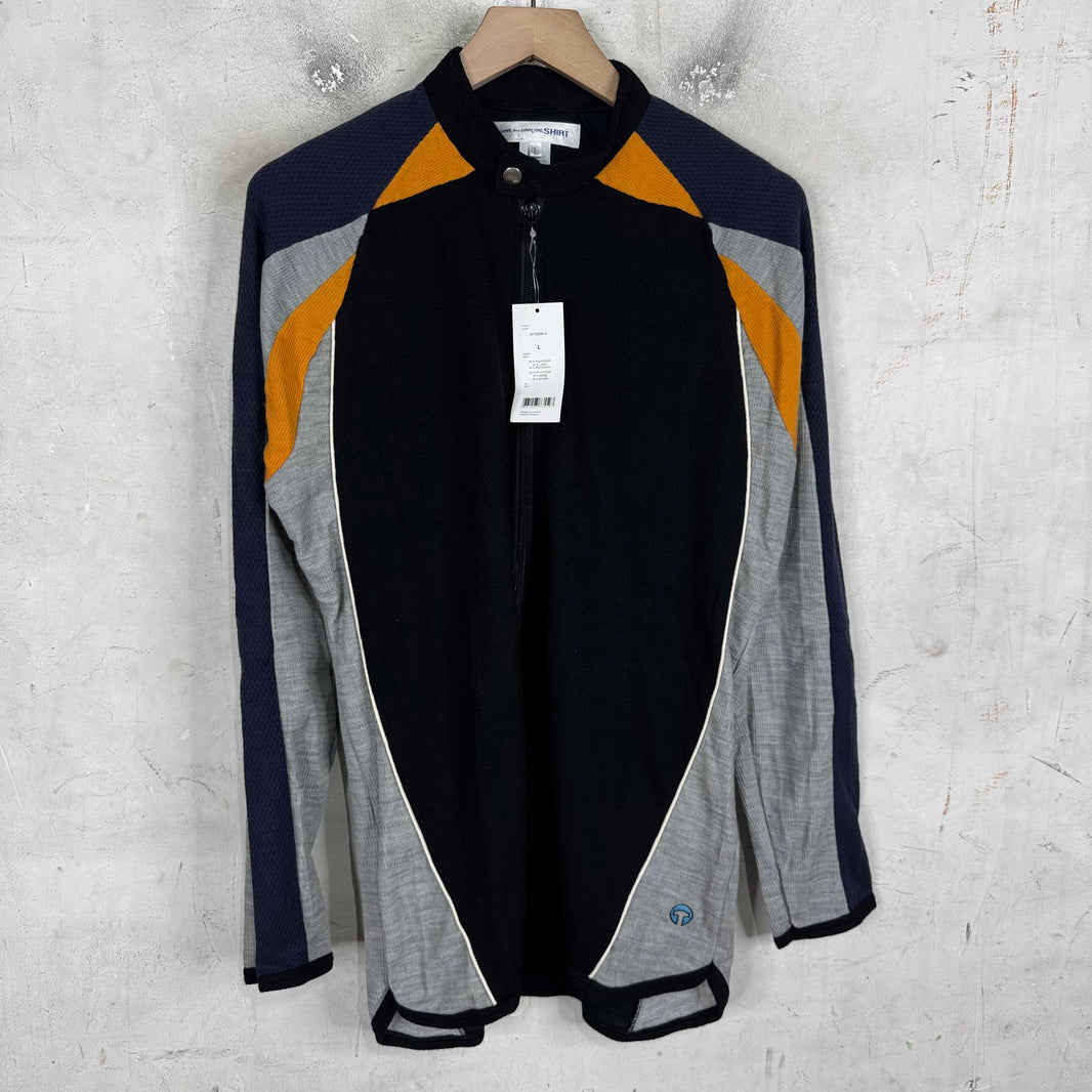 CDG Shirt Black/ Grey Mesh Paneled Track Jacket