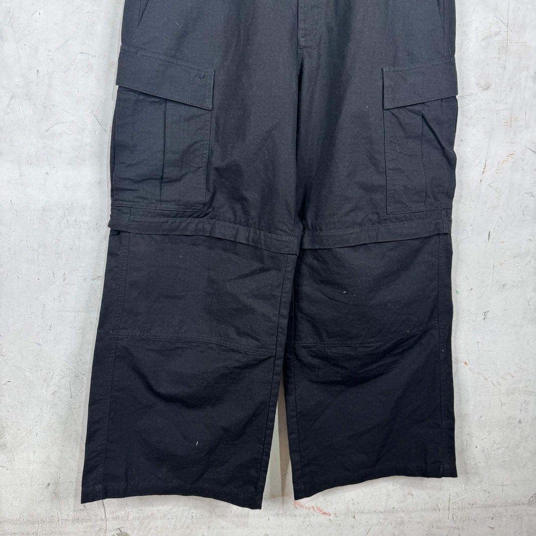 Balenciaga Black Double Waist Cargo Pants