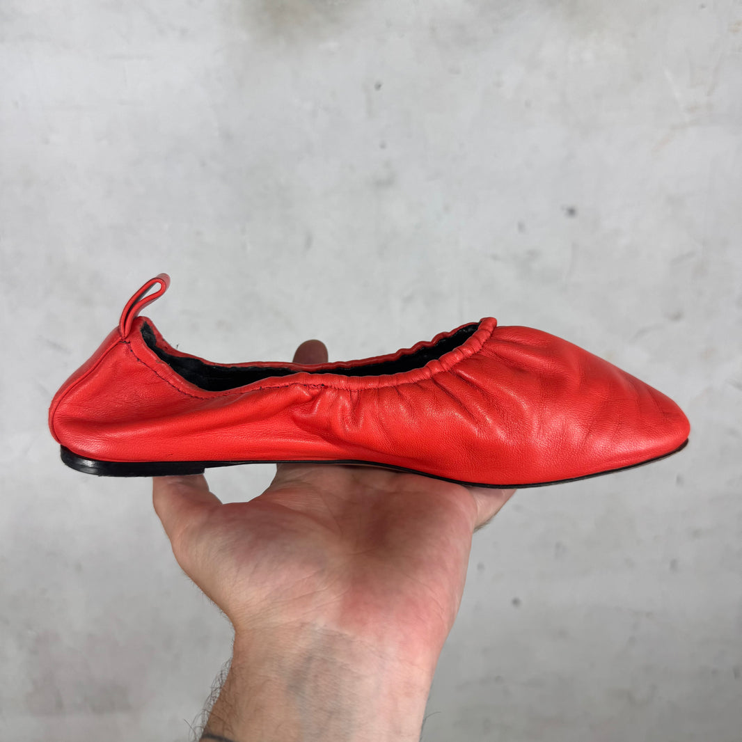 Celine Foldable Red Ballet Flats