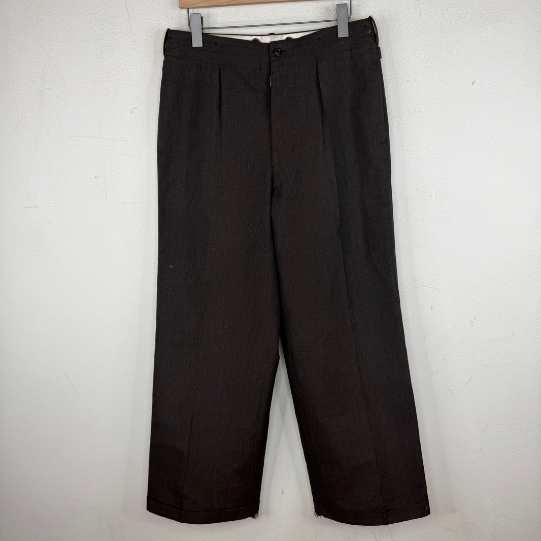 Margiela Brown Baggy Wool Trousers