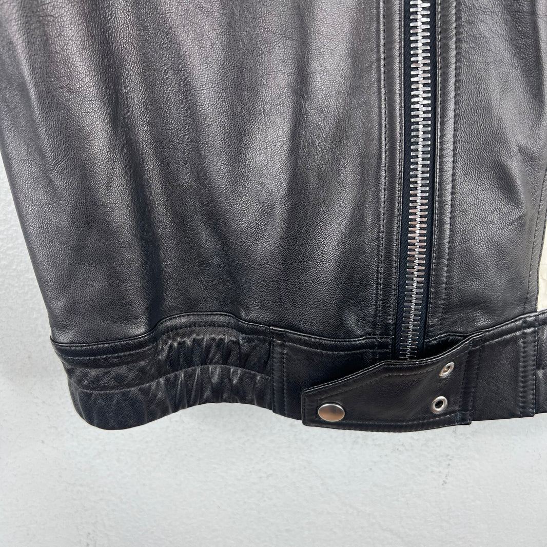Rick Owens Black Python Leather Moto Jacket