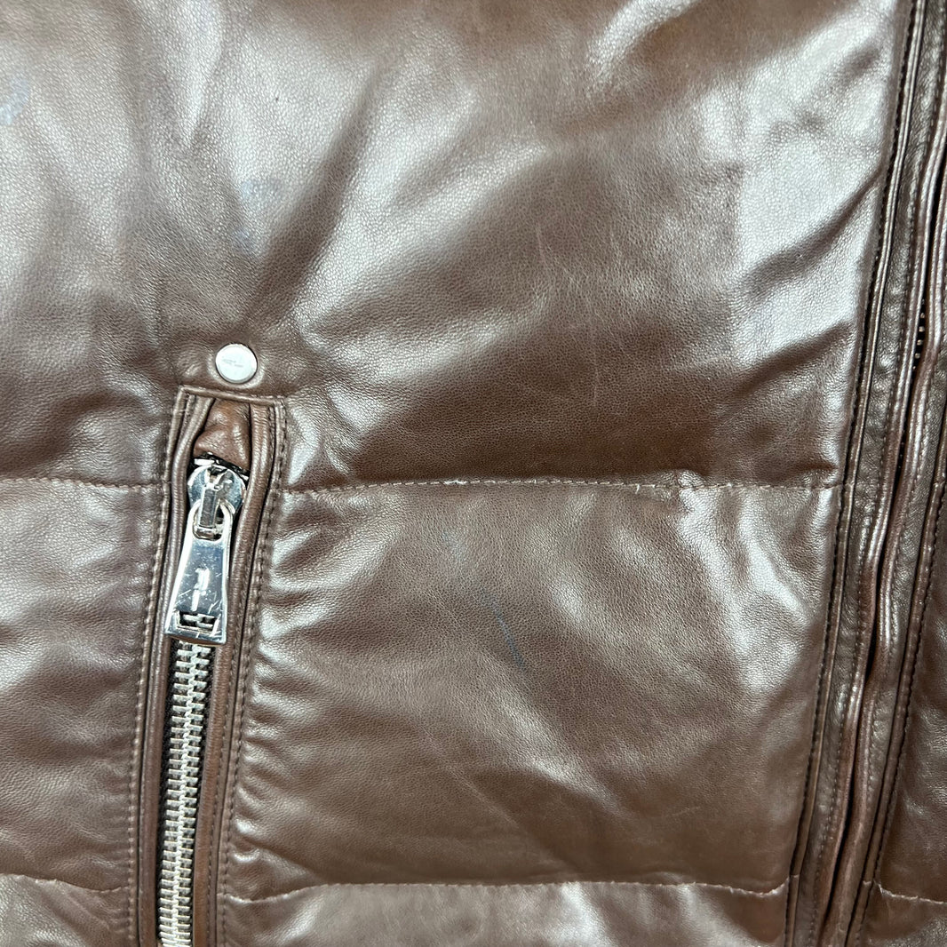Ralph Lauren Lambskin Leather Puffer Vest