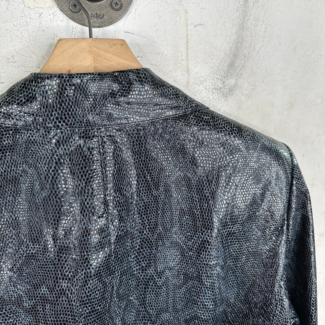 Linda Allard Pebbled Leather Patent Blazer