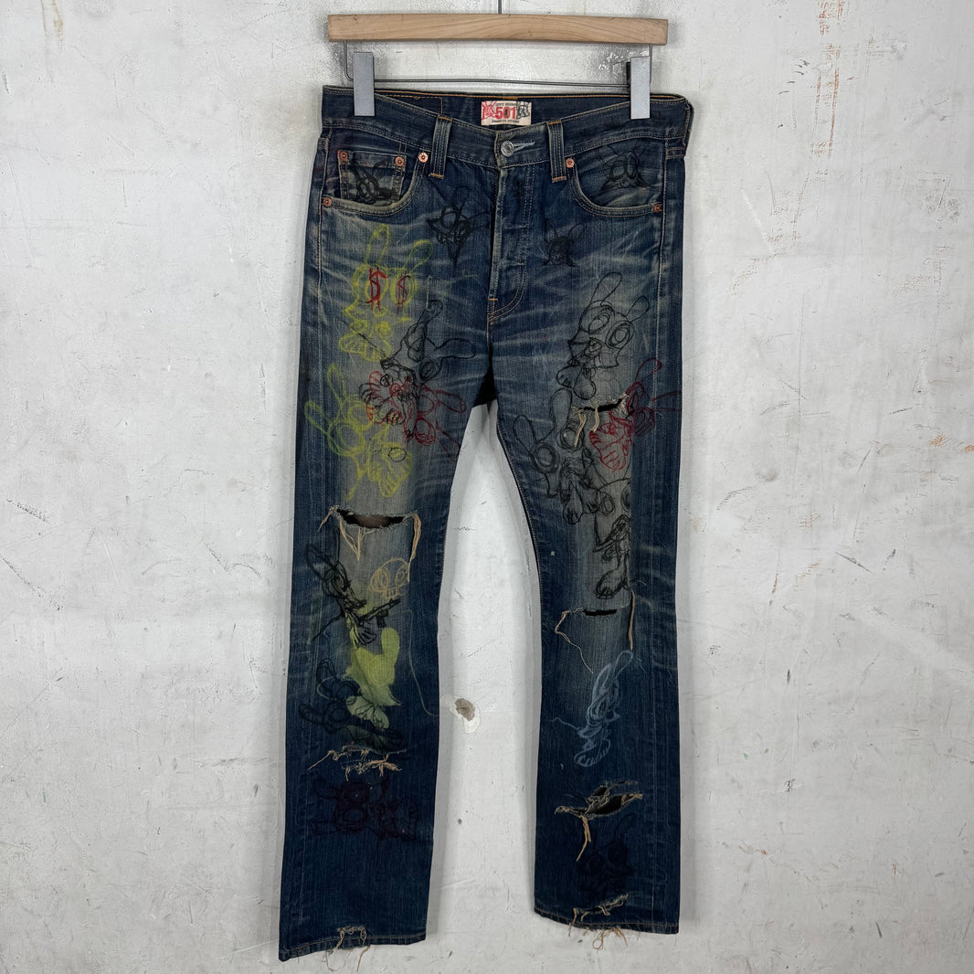 Skoloct Levis Sketched Distressed Jeans