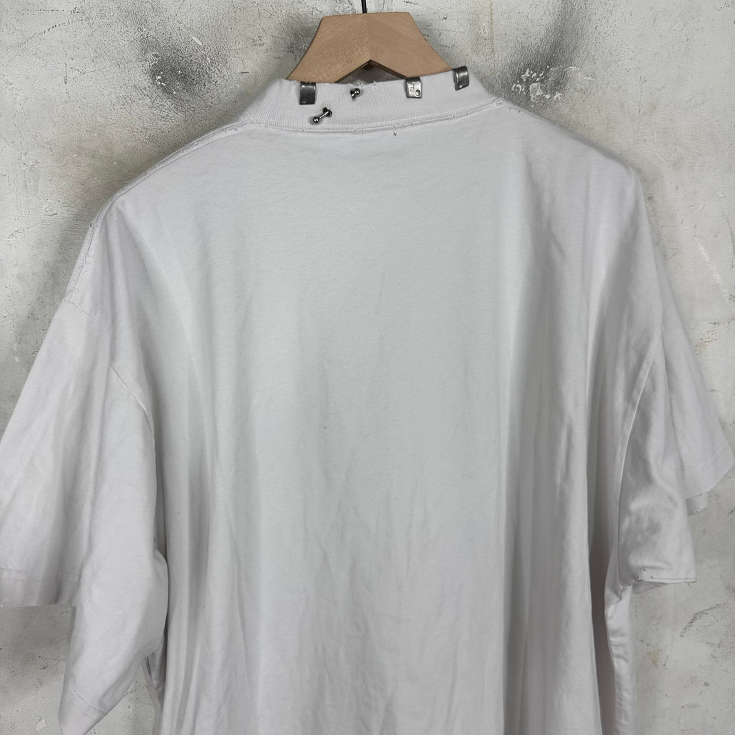 Balenciaga Pierced Collar Distressed T-Shirt