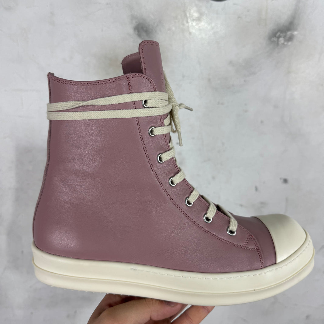 Rick Owens Pink Leather Ramone Highs