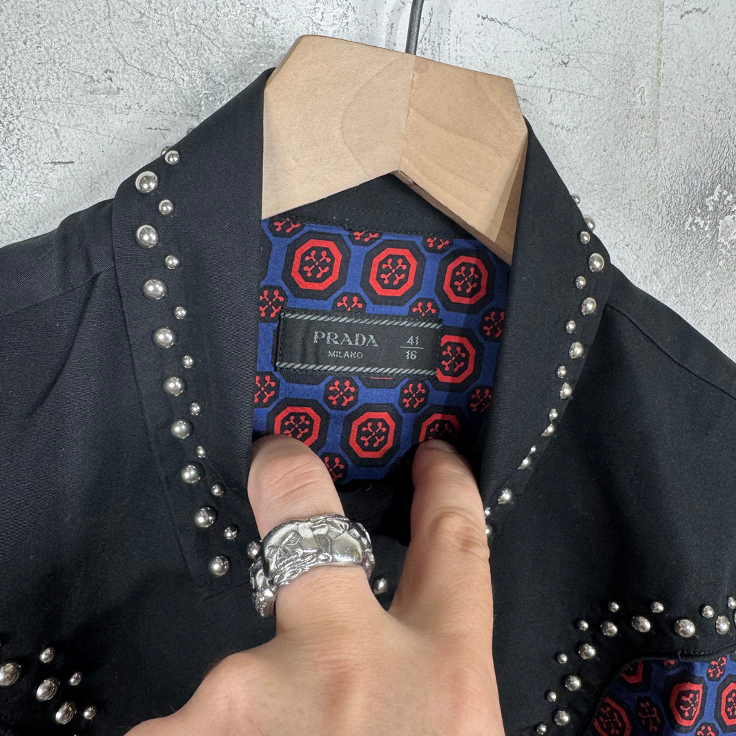 Prada Studded Paneled Shirt