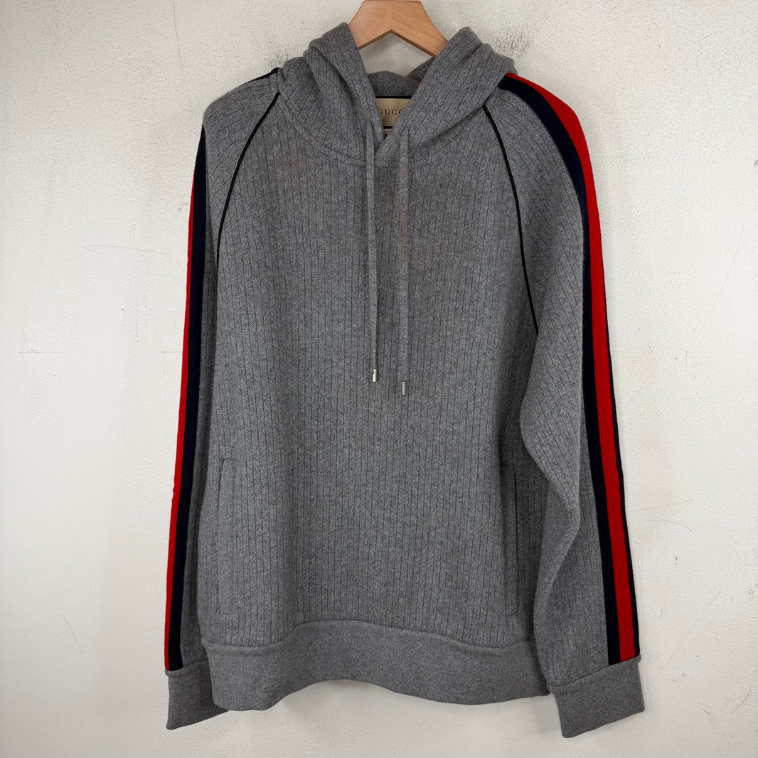 Gucci Gray Wool/Cashmere Ribbed Hoodie