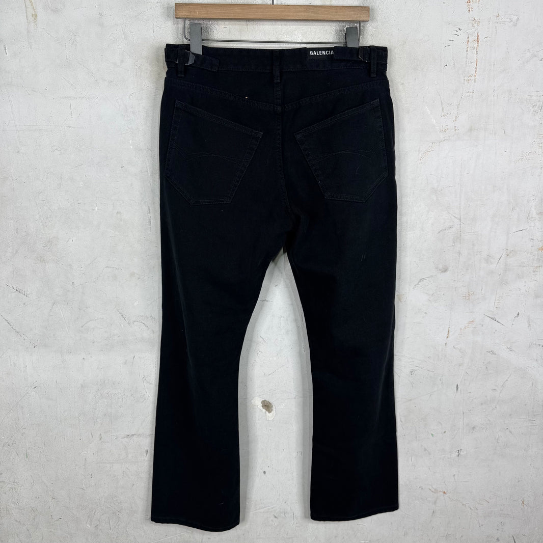 Balenciaga Black Distressed Straight Jeans