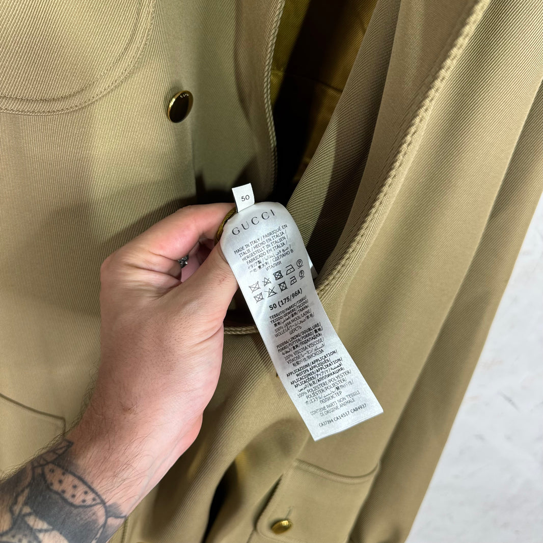 Gucci Heavy Gold Hardware Long Trench Coat