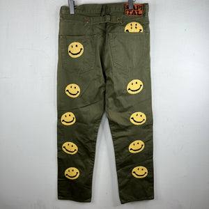 Kapital Smiley Embroidered Buckleback Pants