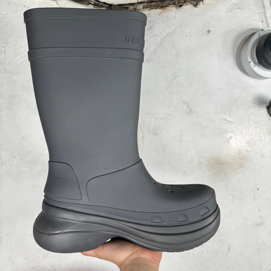 Balenciaga Rubber Grey Croc Boots
