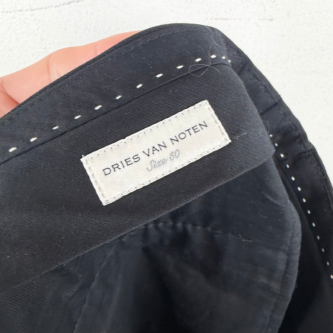 Dries Van Noten Black Pleated Trousers