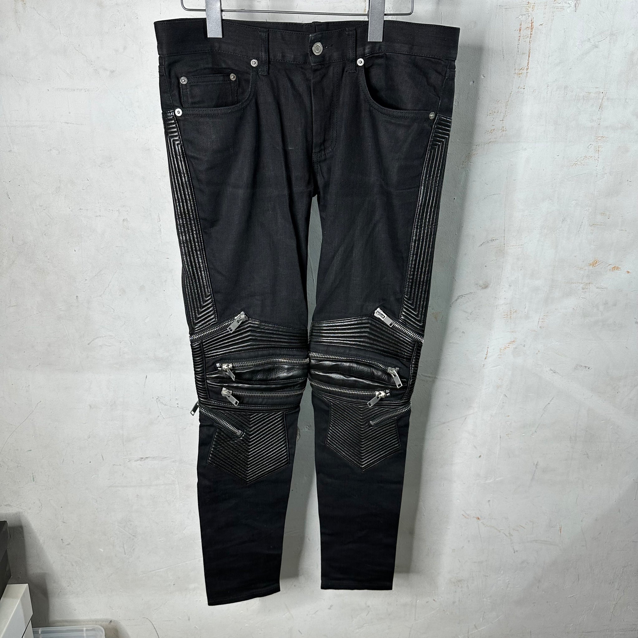 Saint Laurent Waxed Biker Jeans www.Lukes.store