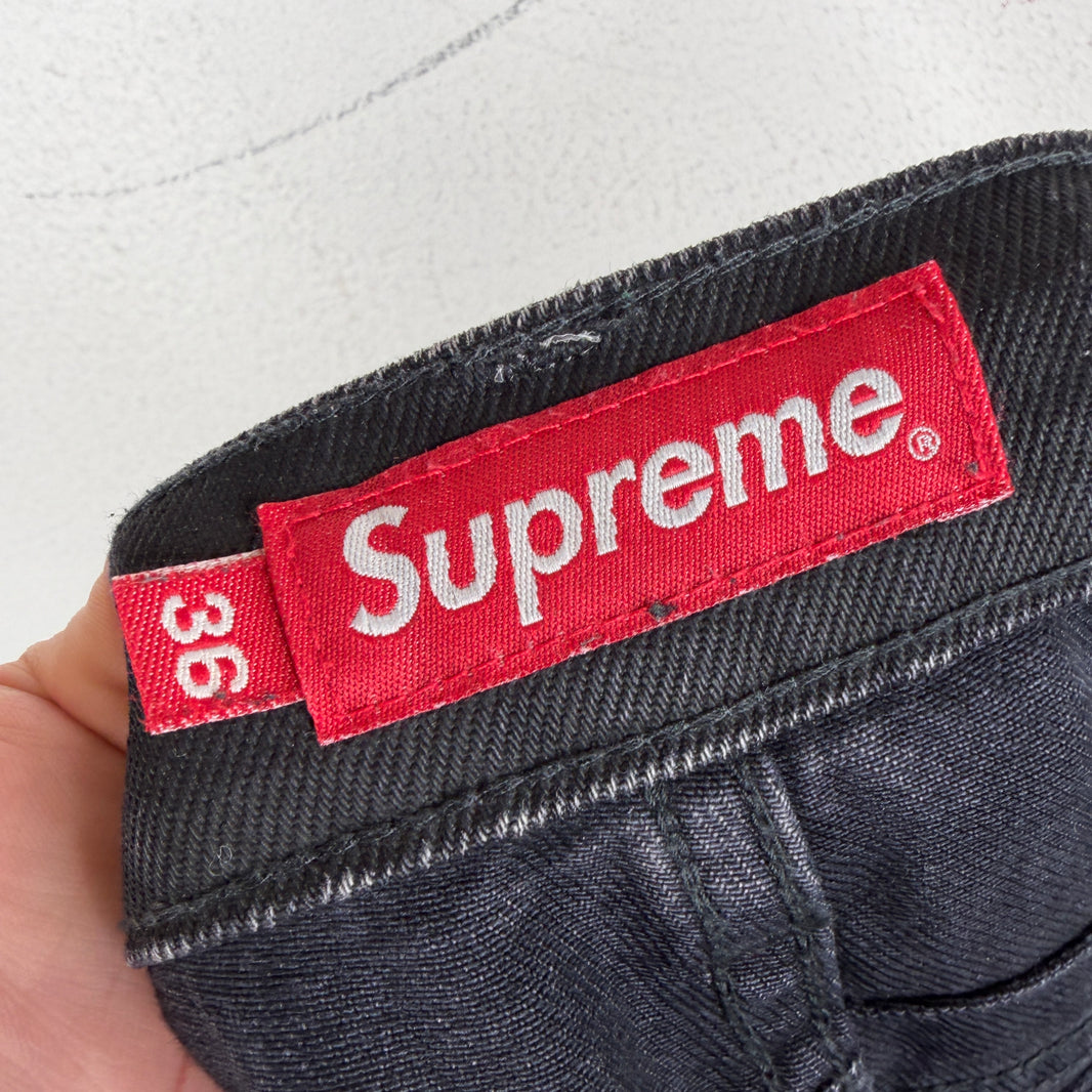Supreme Black Layered Denim Jeans