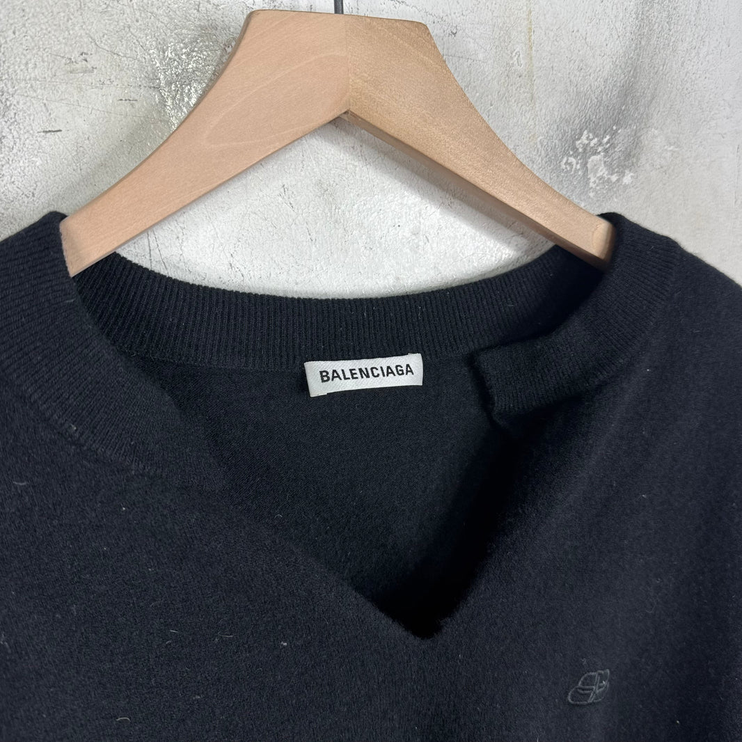 Balenciaga Wool BB V Cut Sweater