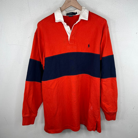 Polo Ralph Lauren Orange/Navy Longsleeve Polo T-Shirt