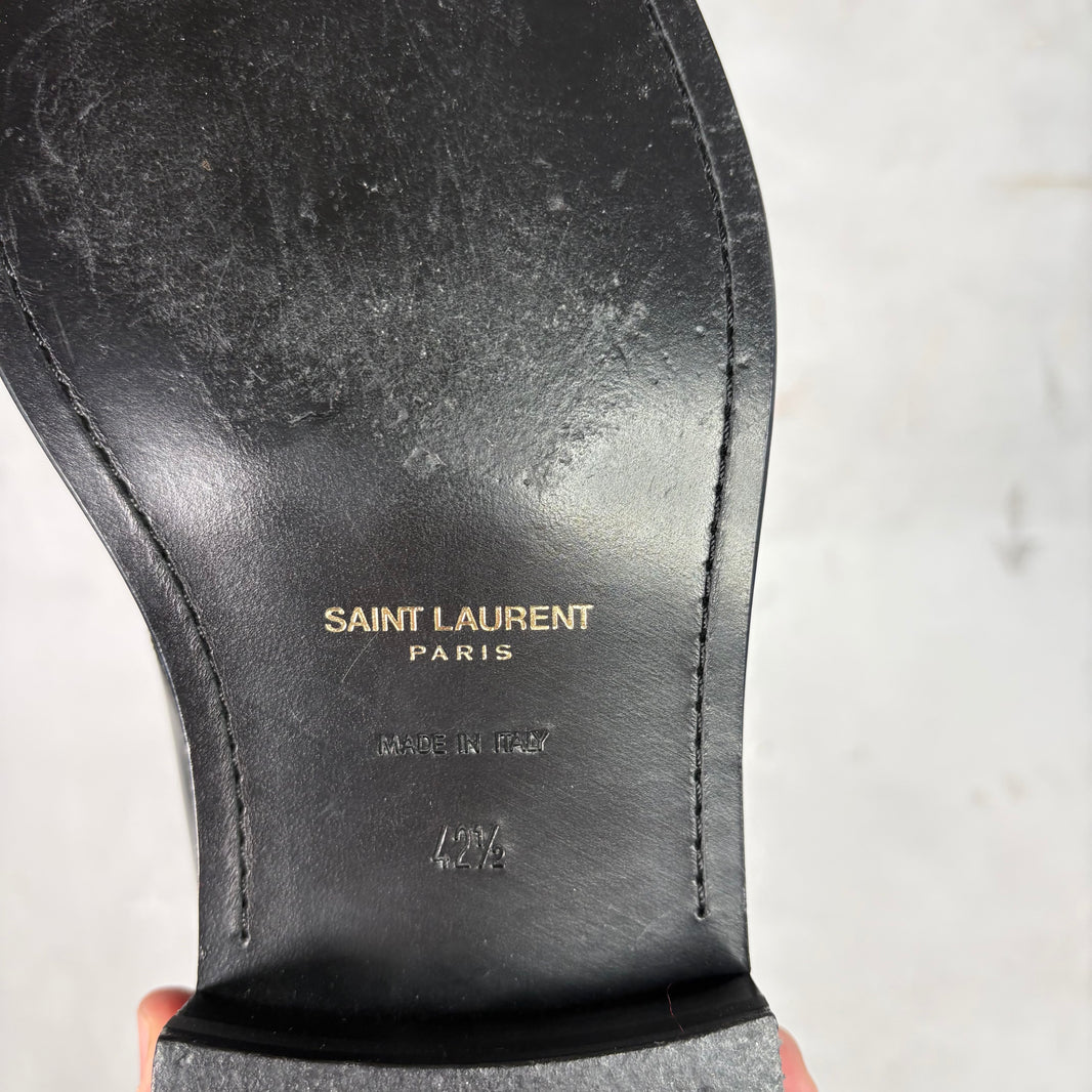 Saint Laurent Patent Leather Lace Up Boot