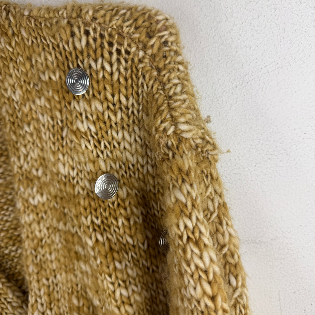 Namacheko Yellow Cable Knit Button Detail Cardigan