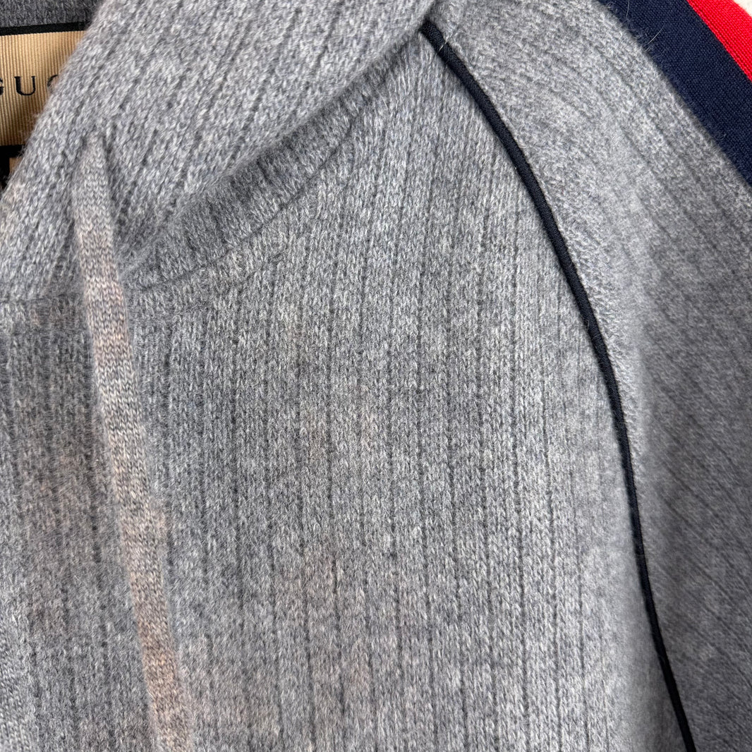 Gucci Gray Wool/Cashmere Ribbed Hoodie