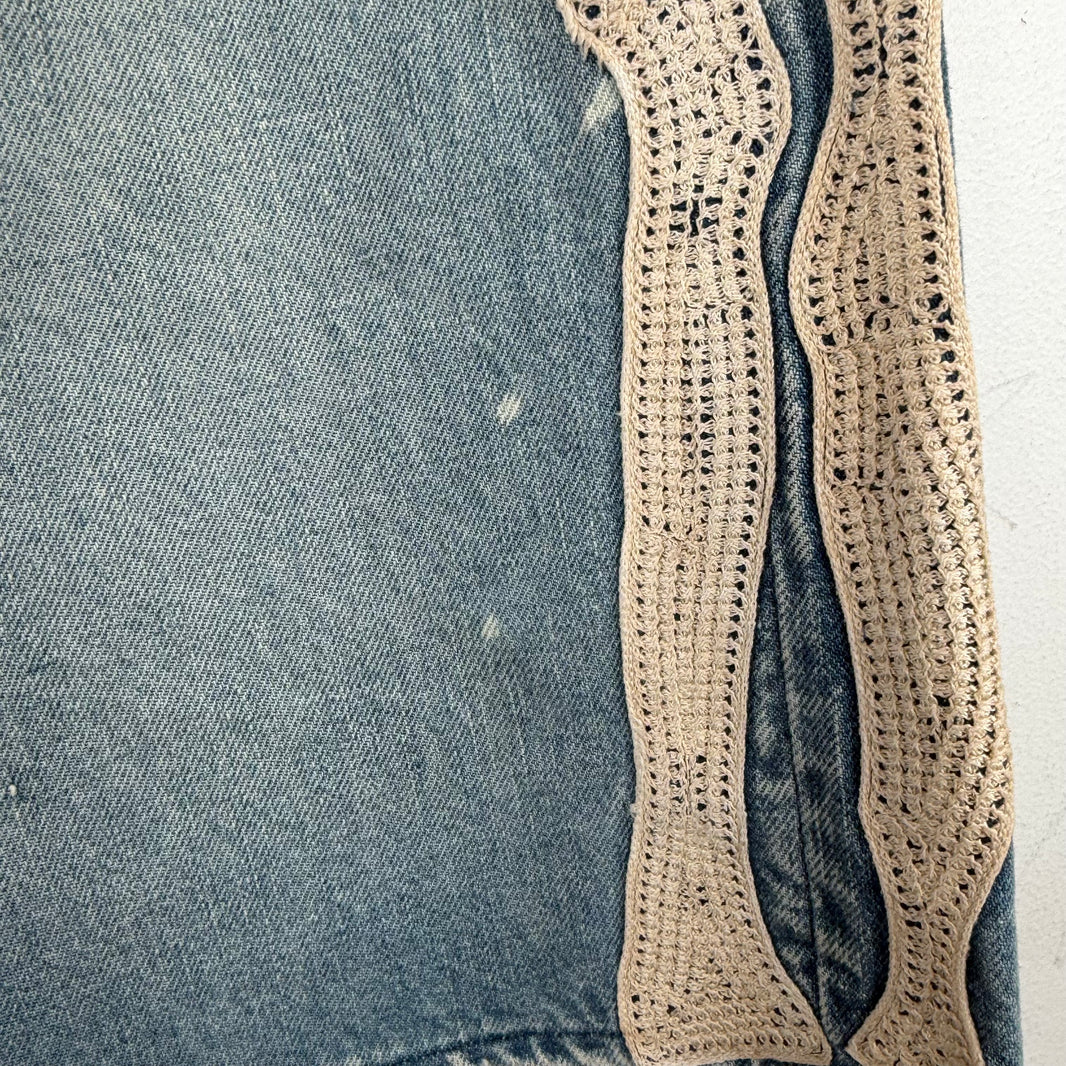 Kapital Blue Bone Denim Shorts