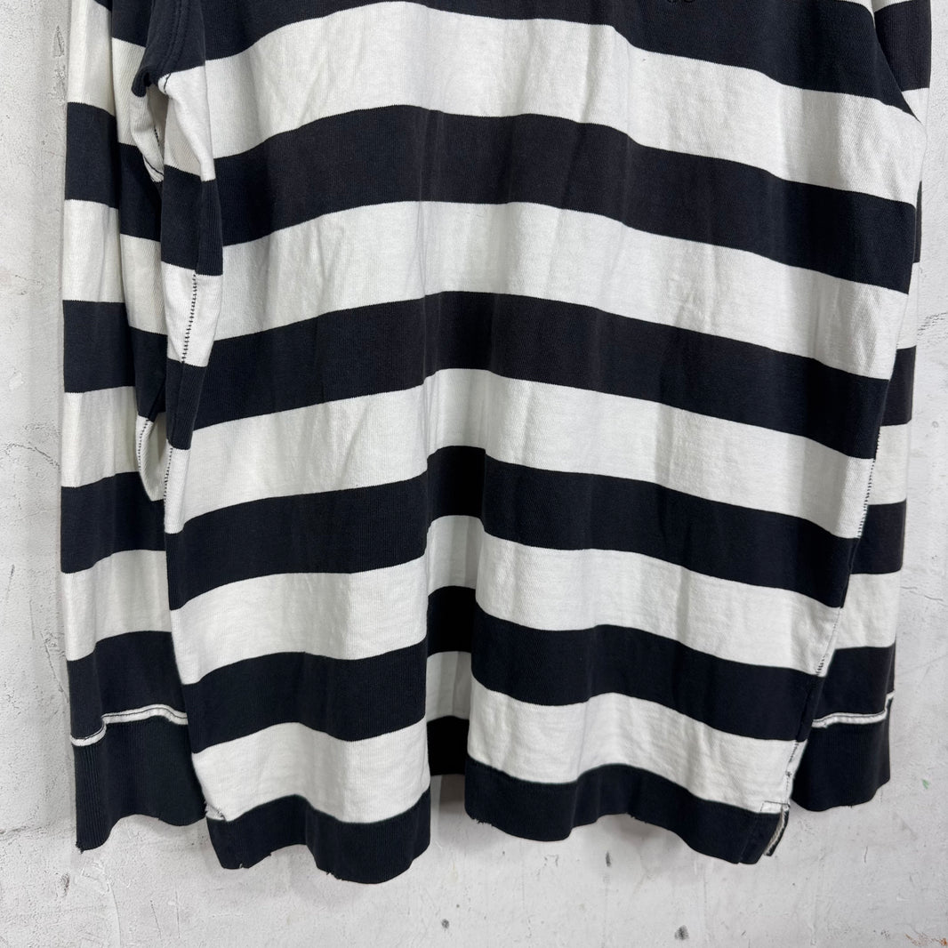 Ralph Lauren Rugby Black Striped Lion Crest L/S Polo