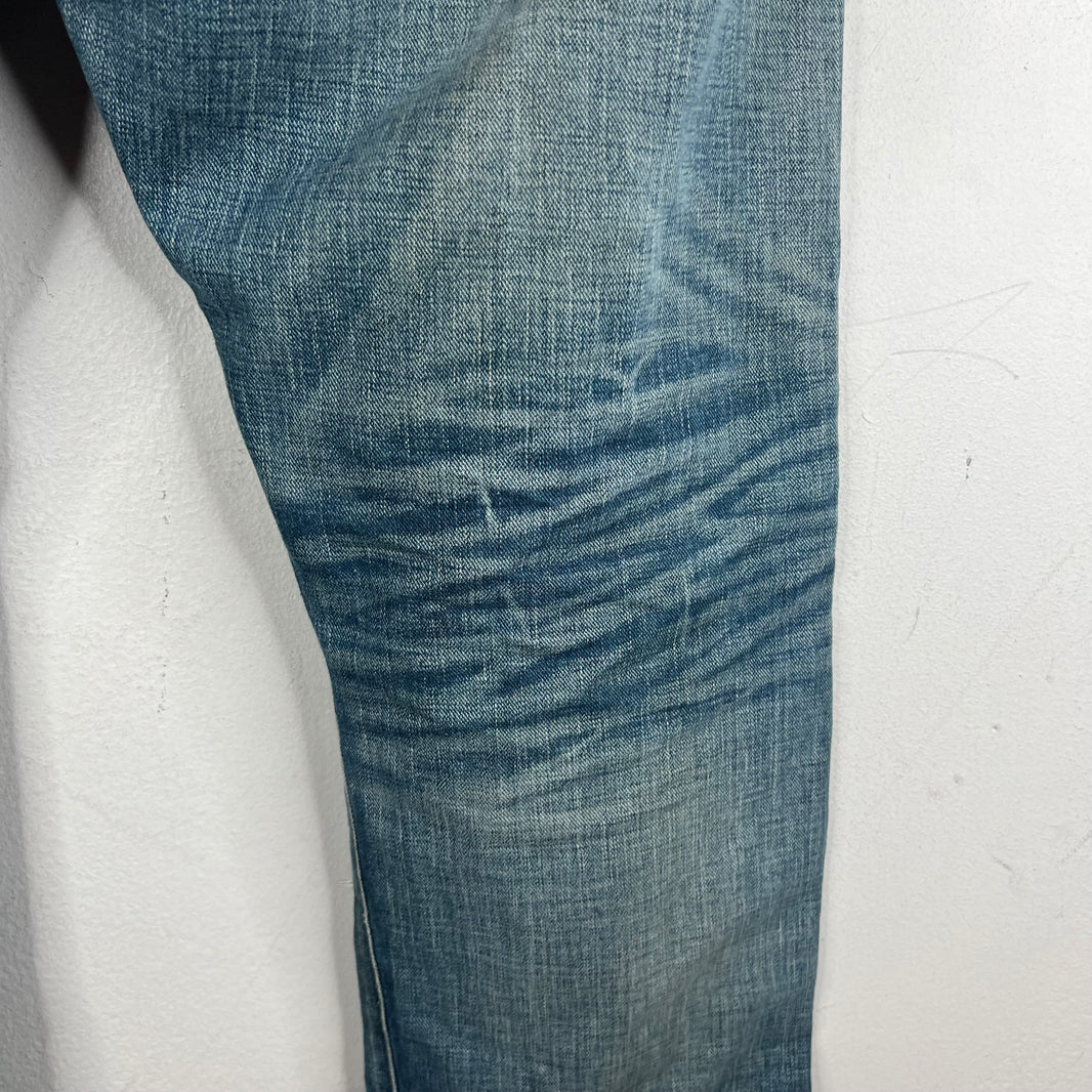 RRL Blue Washed Repaired Jeans