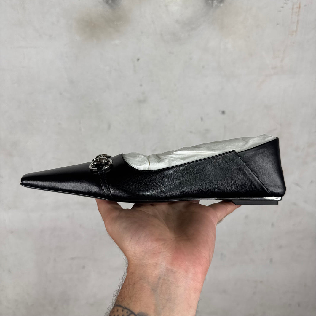 Gucci Black Vittoria Ballet Flats DS