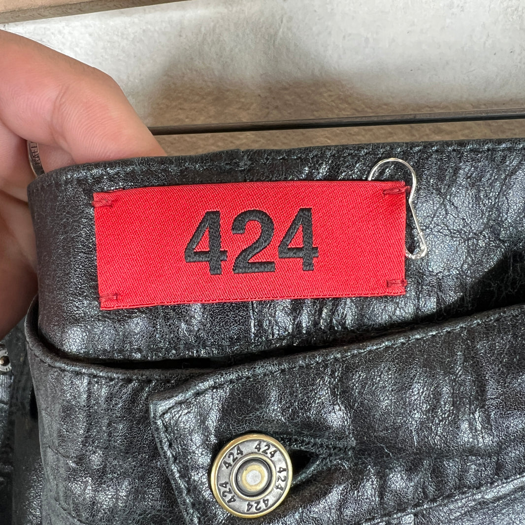 424 Paper Leather Jeans
