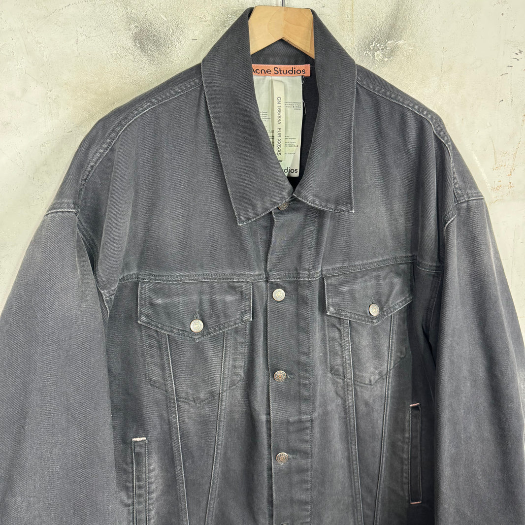 Acne Studios Oversized Washed Black Denim Trucker Jacket