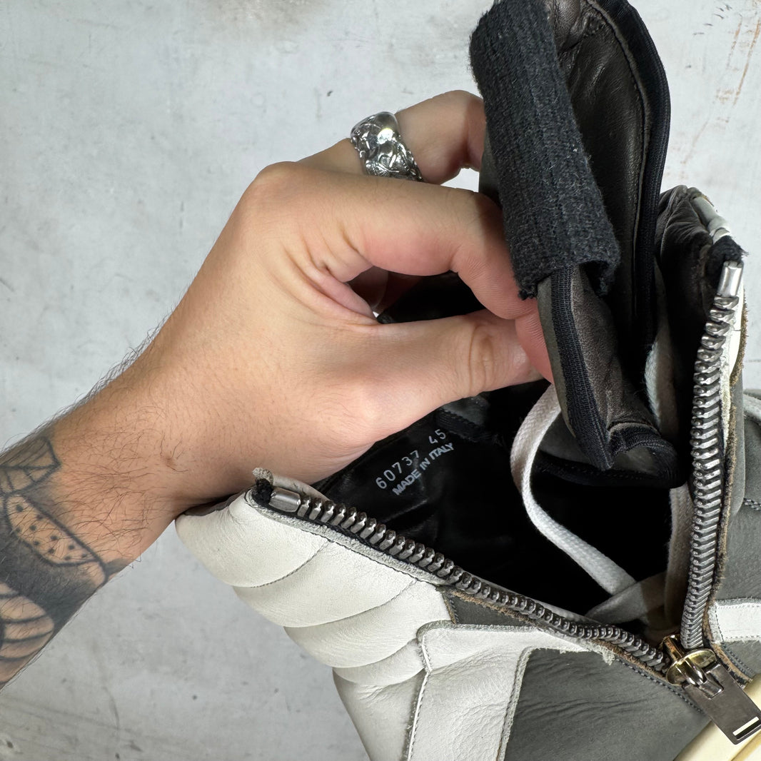 Rick Owens Grey Brushed Leather Geobaskets