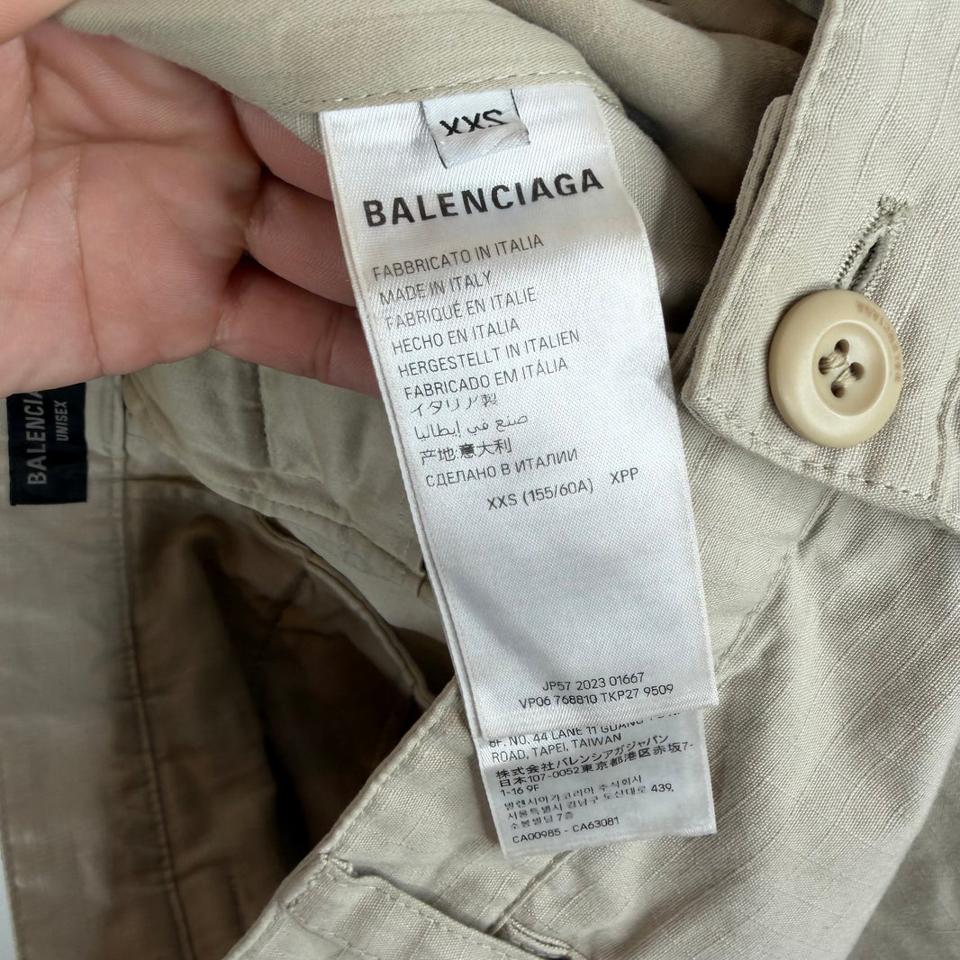 Balenciaga White Flared Convertible Cargo Pants