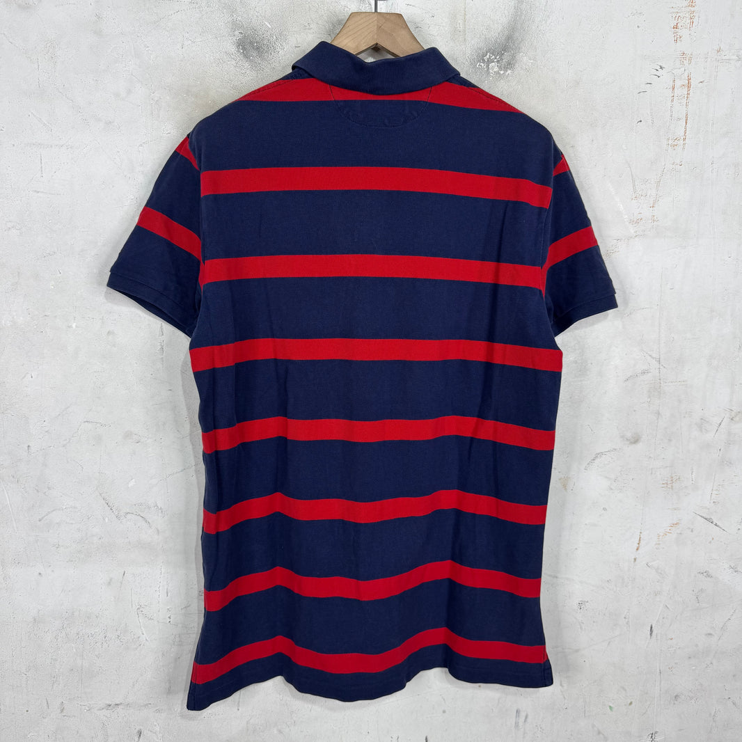 Ralph Lauren Navy/Red Striped Crested Big Pony Polo