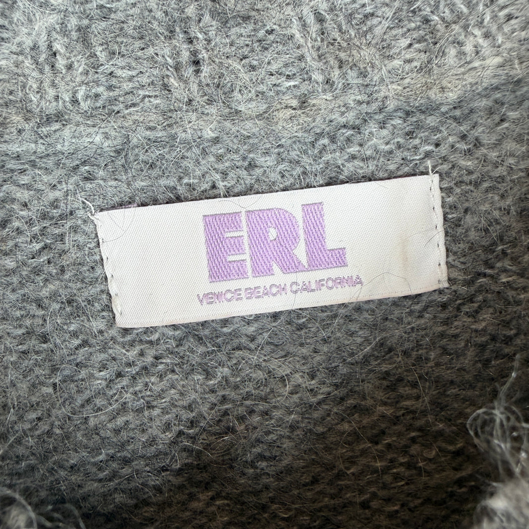 ERL Gray V-Neck Sweater