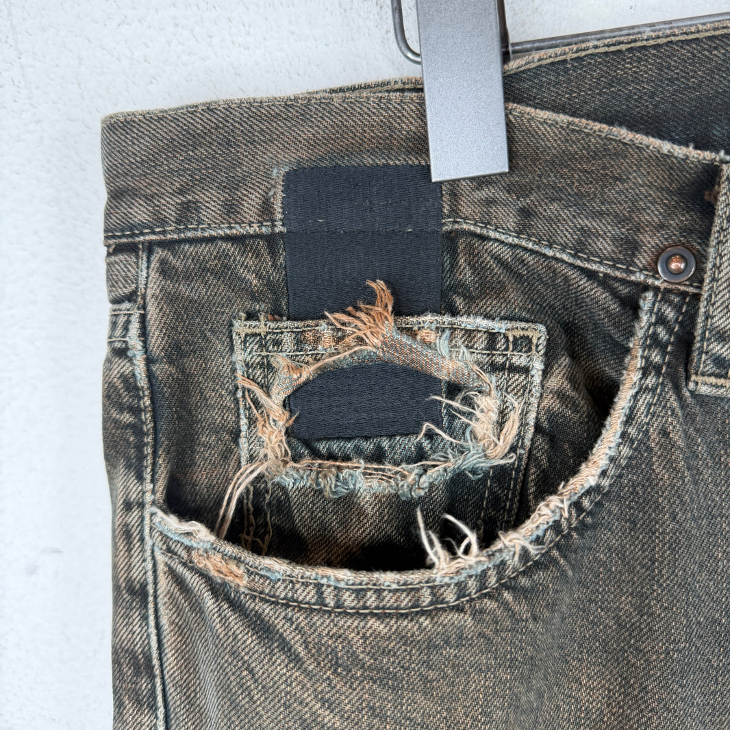 Rick Owens Brown Slab Denim Jeans
