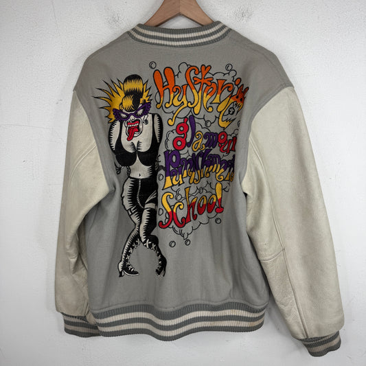 Hysteric Glamour Gray Embroidered Varsity Jacket