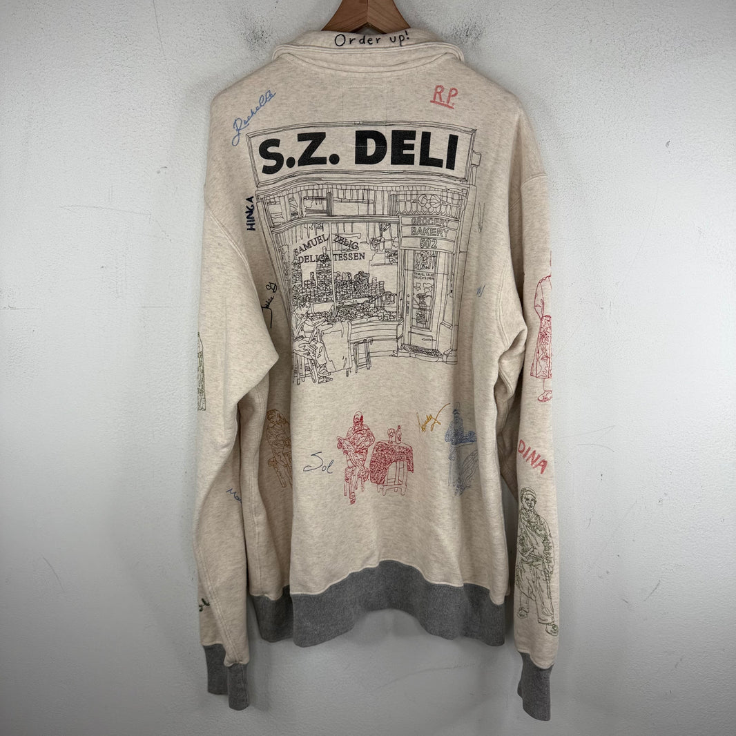 Samuel Zelig Embroidered Quarter Zip Sweater