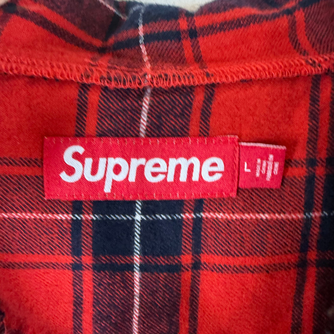 Supreme Fur Hooded Button Up Flannel